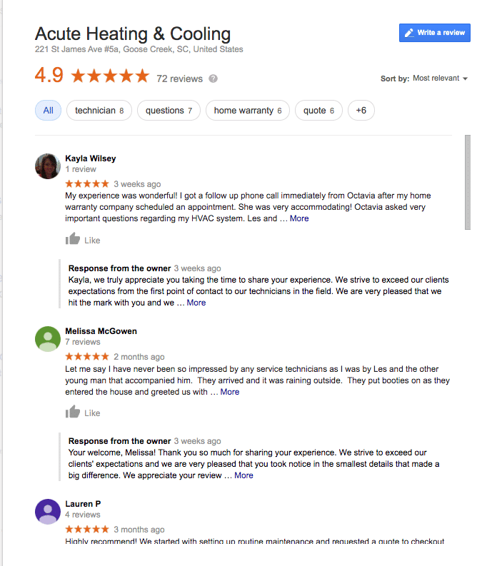 acute heating and cooling reviews