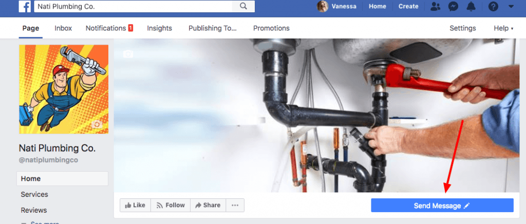 Facebook page cta