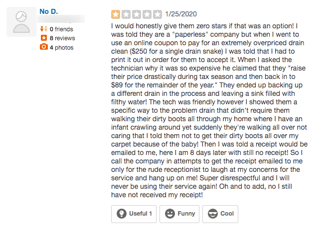 negative review example