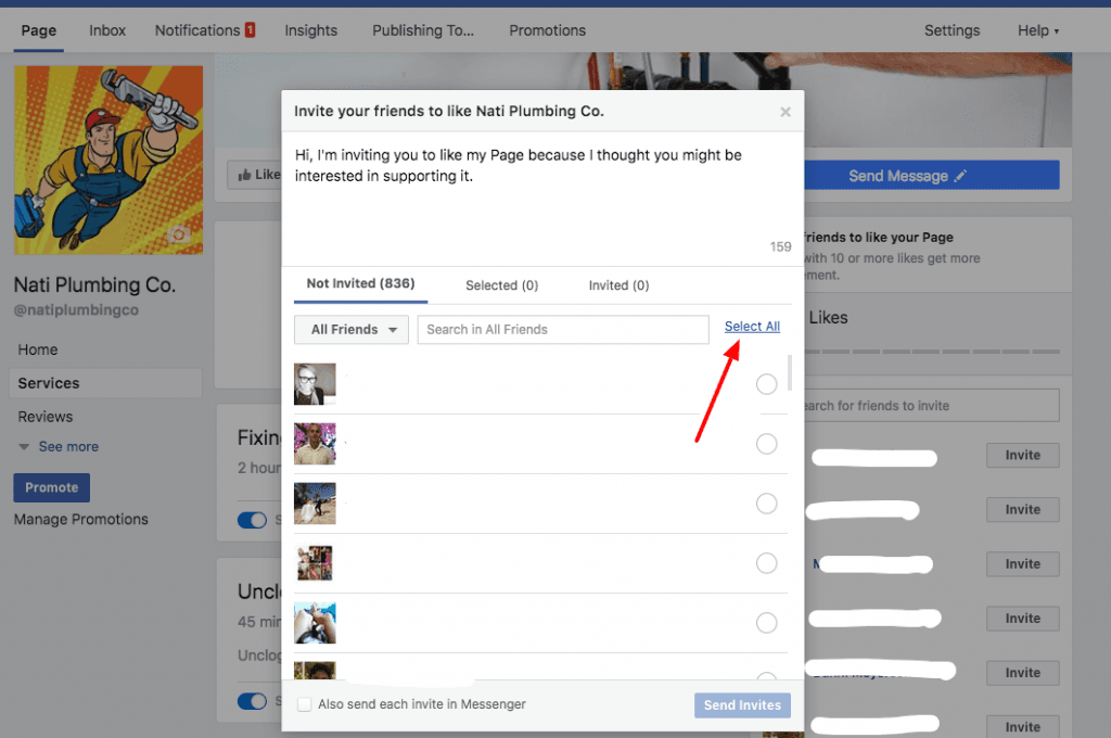 Facebook page friends