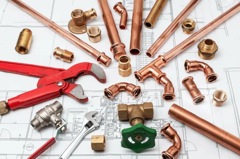 Misc Pipe Parts On Building Plan V161251