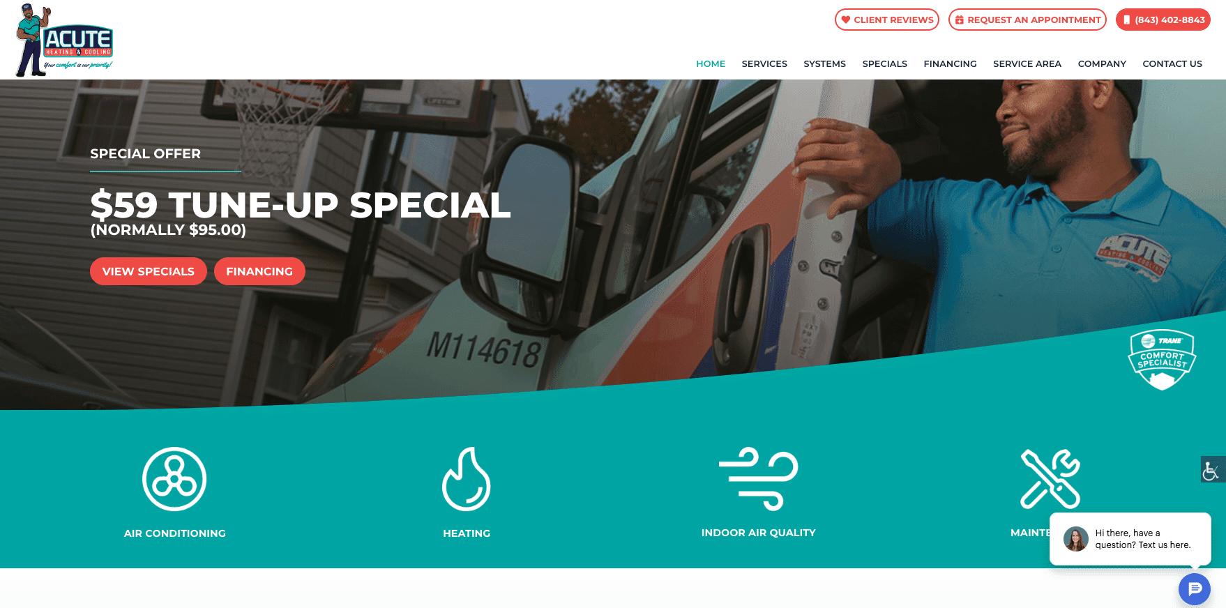 acute website screenshot