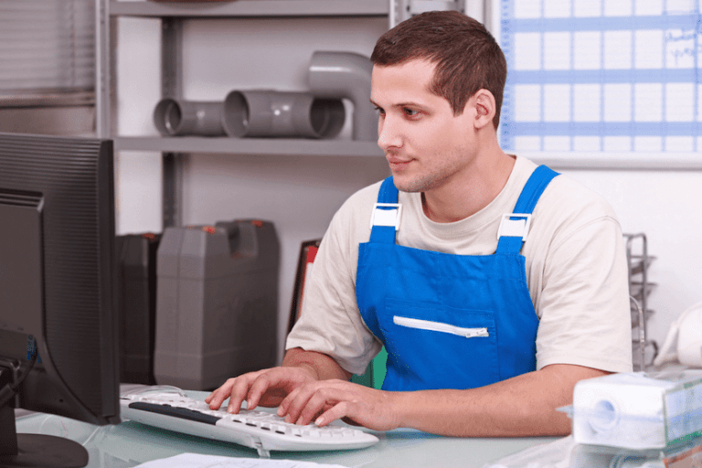 technician using computer
