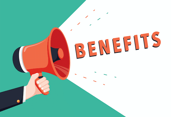 A megaphone shouting benefits!