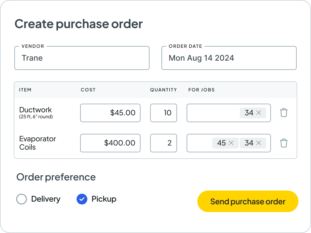 PURCHASE ORDERS